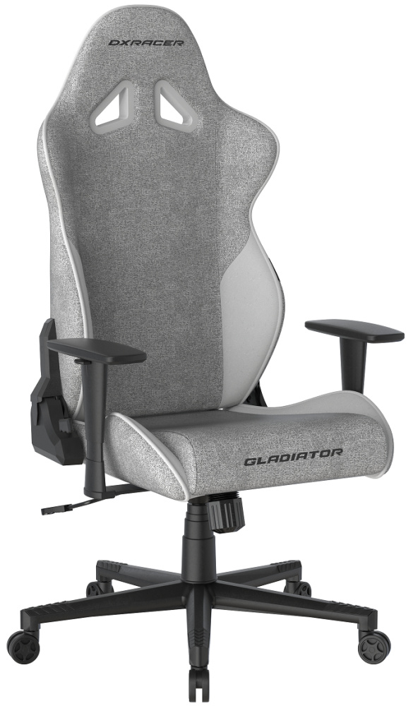 herní židle DXRacer GLADIATOR šedo-bílá, látková gallery main image